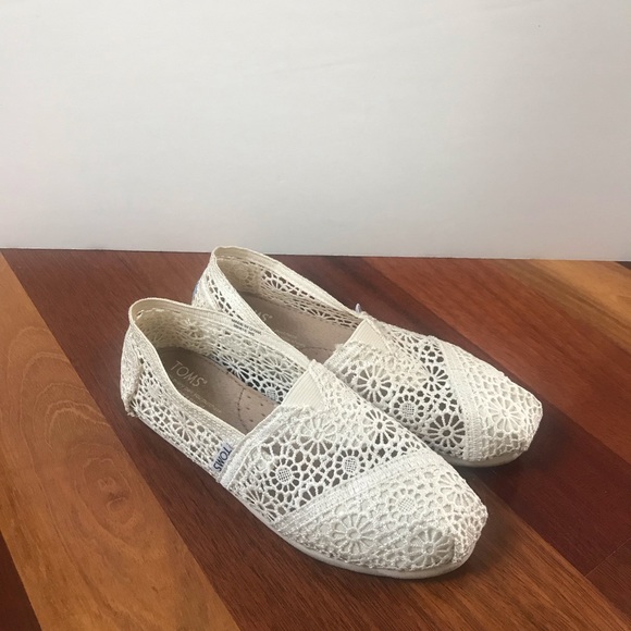 Toms Cream Crochet Slip On - Picture 3 of 8